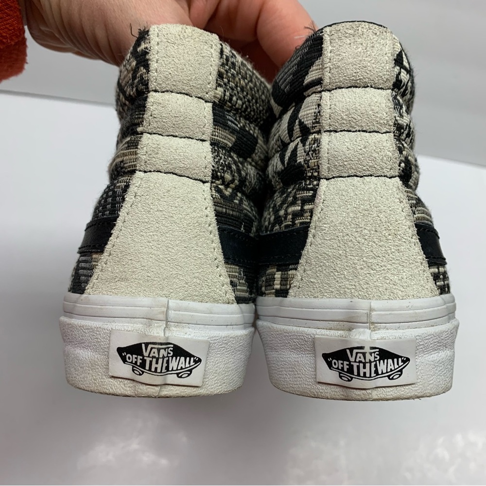 Vans Sk8-Hi Italian weave black & white high top sneakers 5.5 - Picture 10 of 15